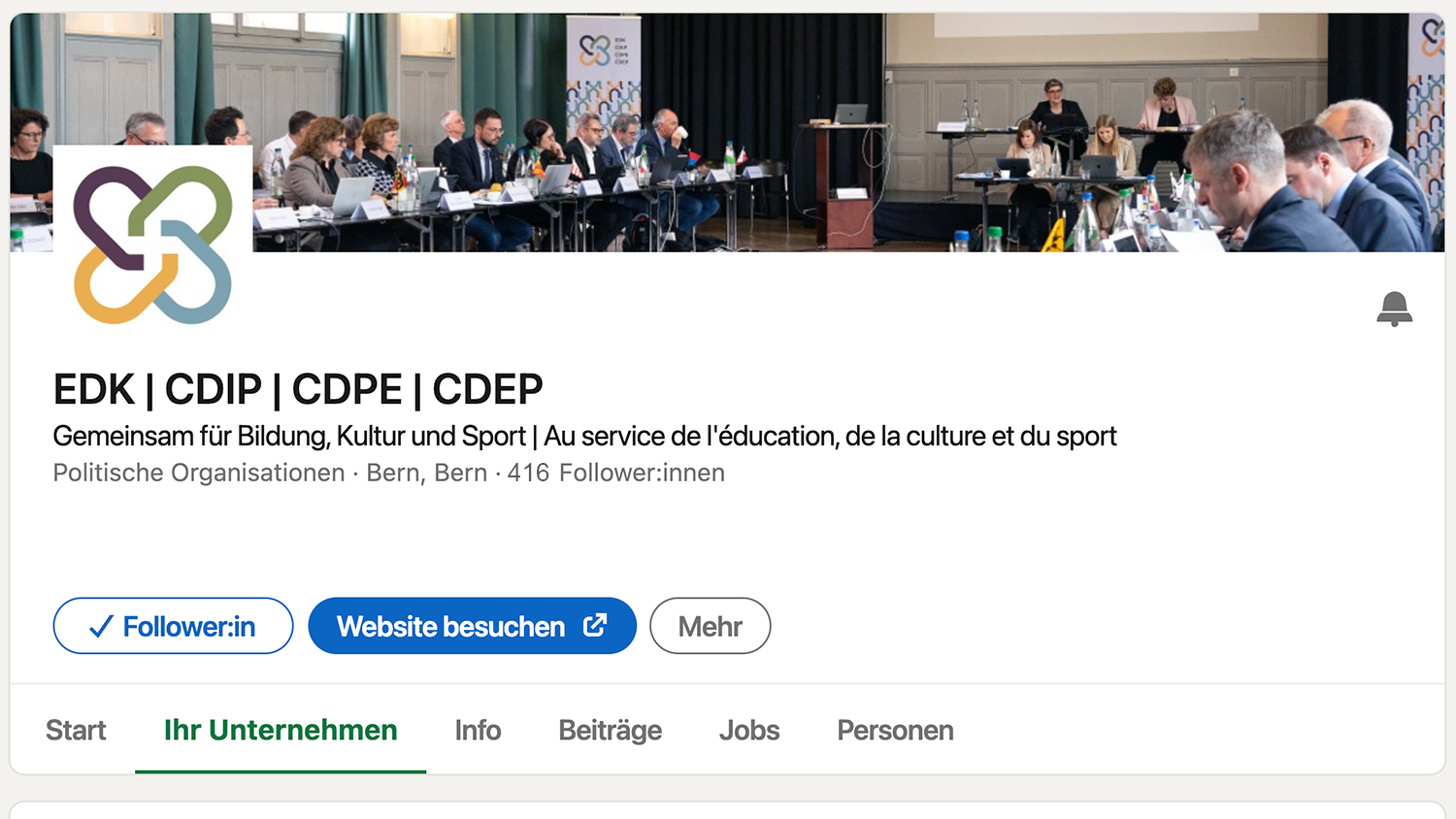 Screenshot des EDK-LinkedIn-Profils