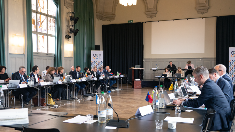 View of a conference room and the 26 cantonal ministers of education